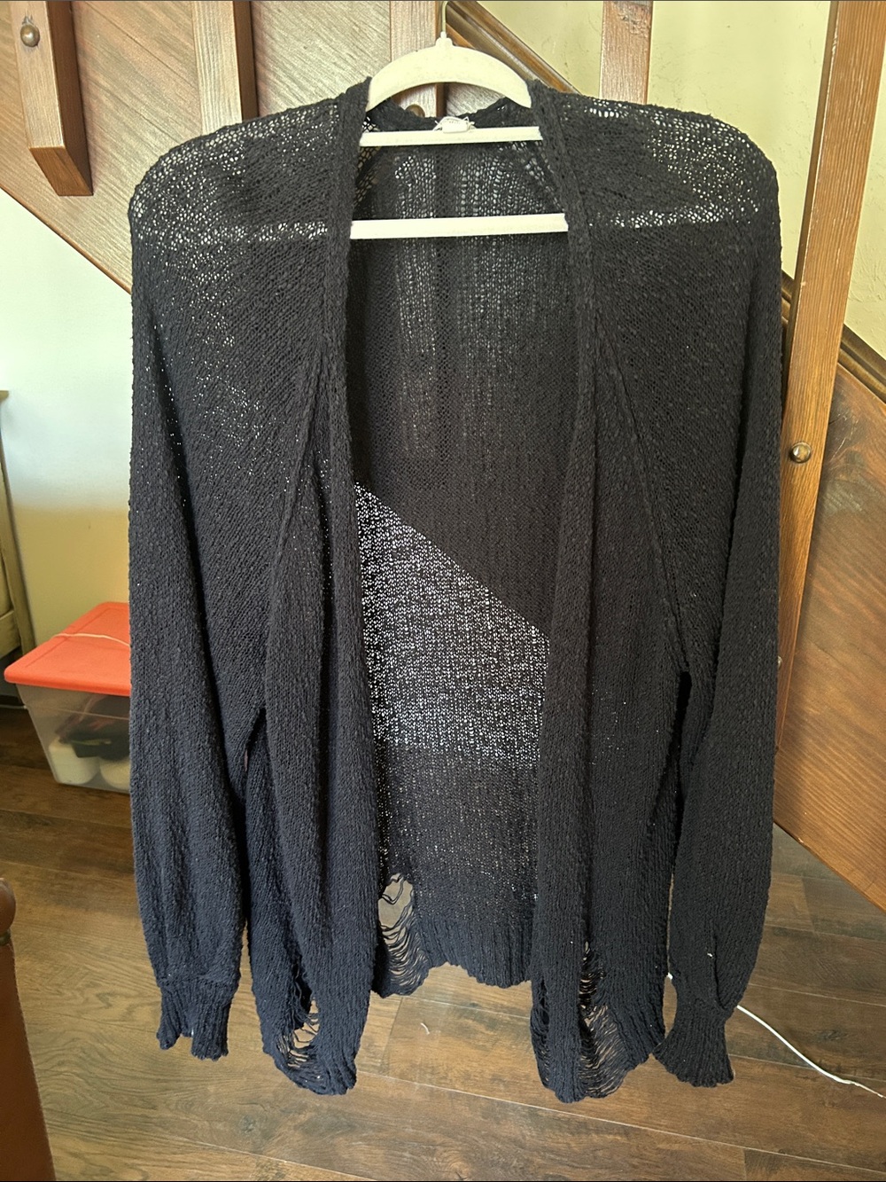 Melrose and Market Black Open-Front Knit Cardigan